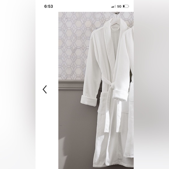Pottery Barn Classic Robe , Certified OEKO-TEX , 100% Cotton . Size Small NWT - Picture 2 of 6